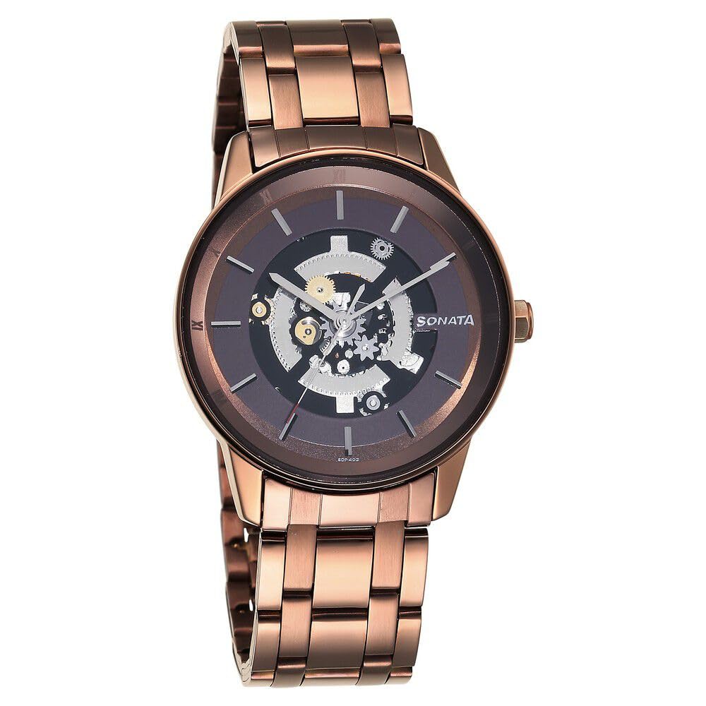 Sonata Unveil Quartz Analog Brown Dial Stainless Steel Strap Watch for Men-NS7133QM01 (B0CRHQDCL9) Amazon Price History, Amazon Price Tracker