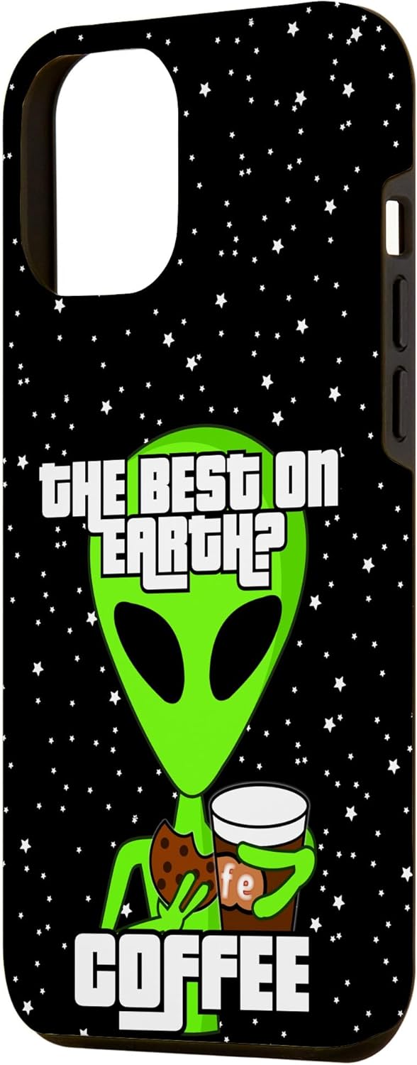iPhone 15 Pro Max Ufo Alien Loves Coffee Cookies in Local Coffee Bar Case