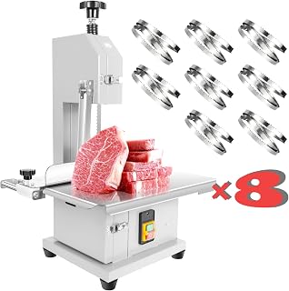 2000W Commercial Meat Band Saw – Energy-Saving Electric Stainless Steel Vertical Bone with 8 Bonus Blades (1800W)