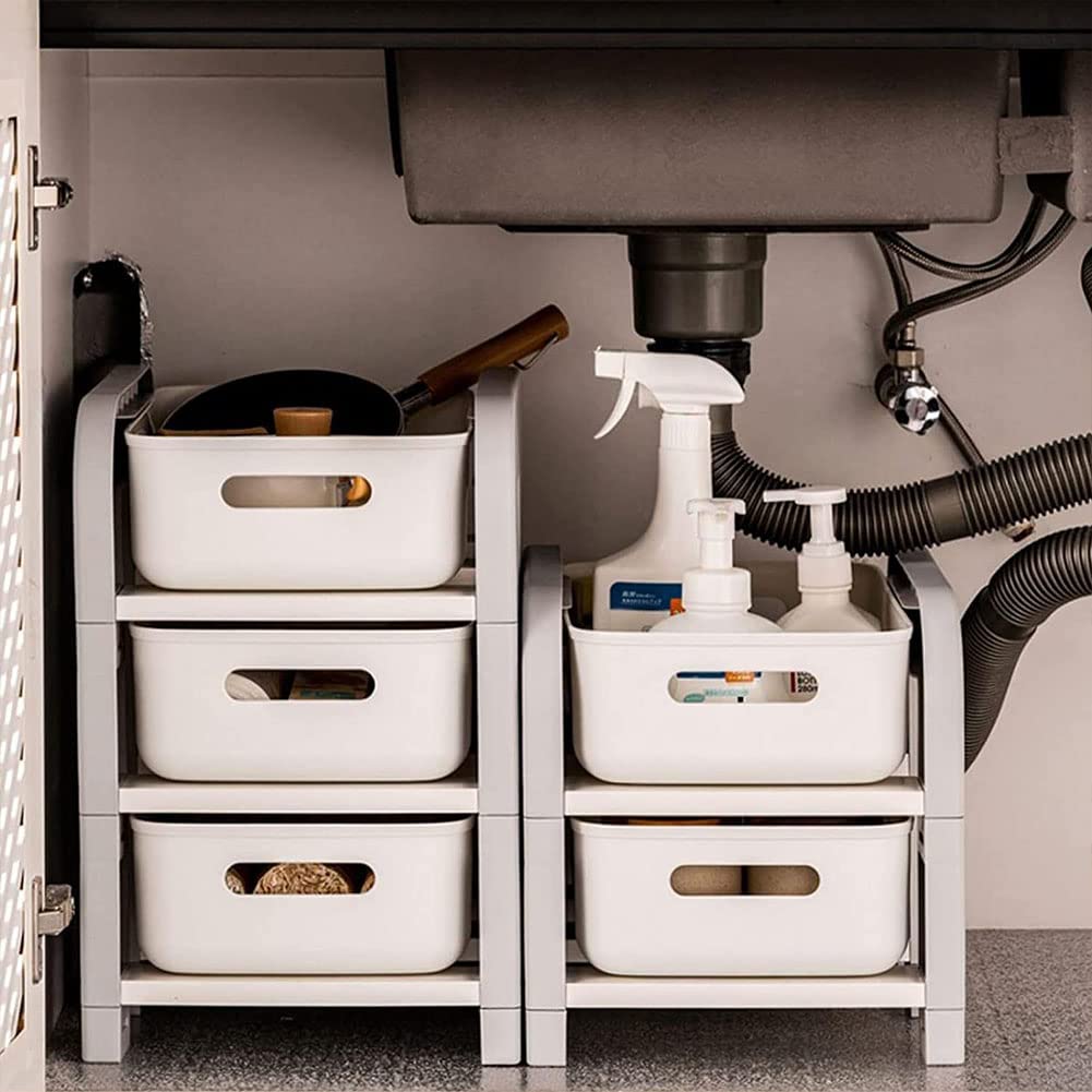 Carro de Almacenamiento rodante versátil de 3 Niveles con Ruedas organizar artículos de baño, Cocina u Oficina. Diseño Elegante en Color Amarillo, 63,5 cm, fácil de Mover.
