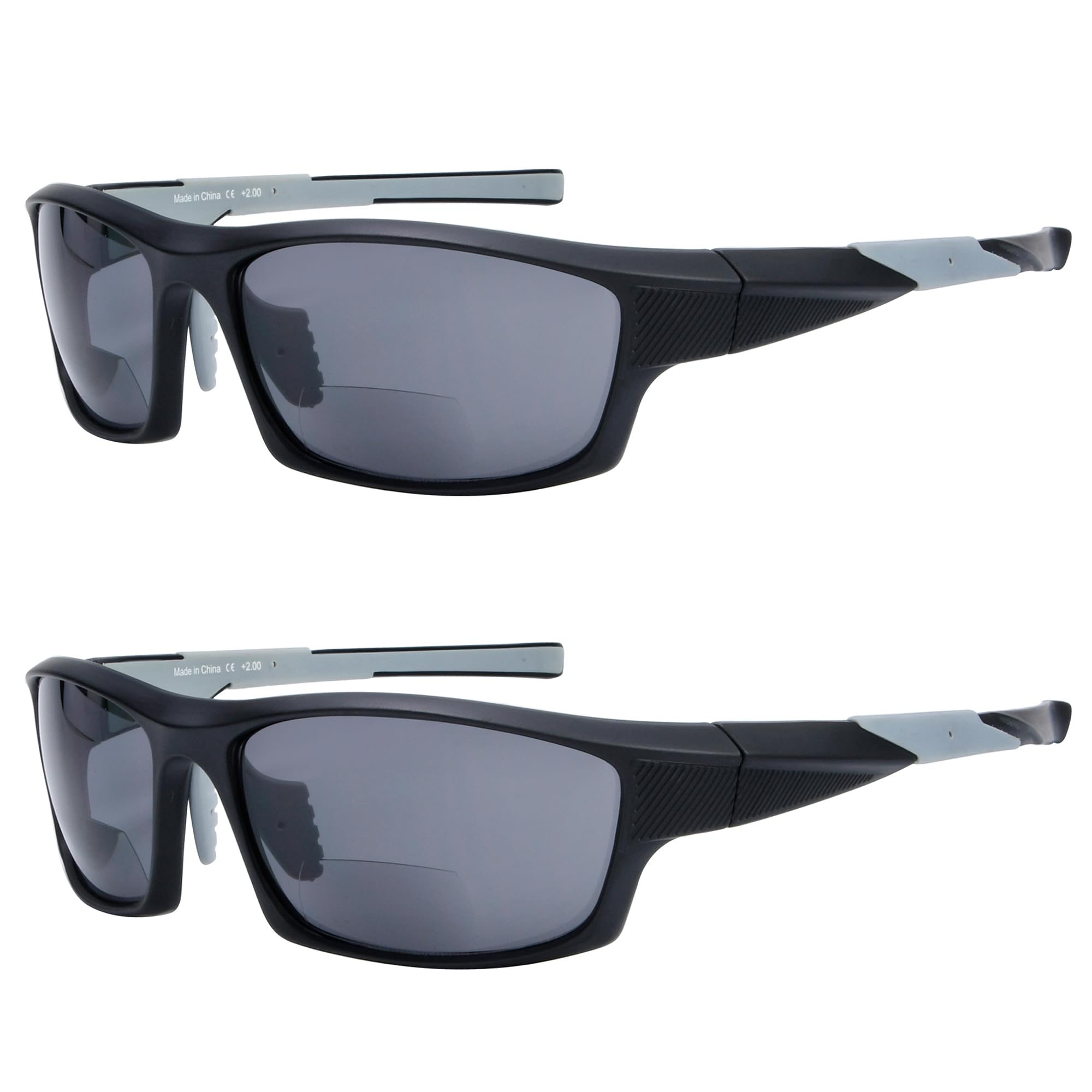 Eyekepper Bifocal Sunglasses for Women Men 1.0, Black Rectangular