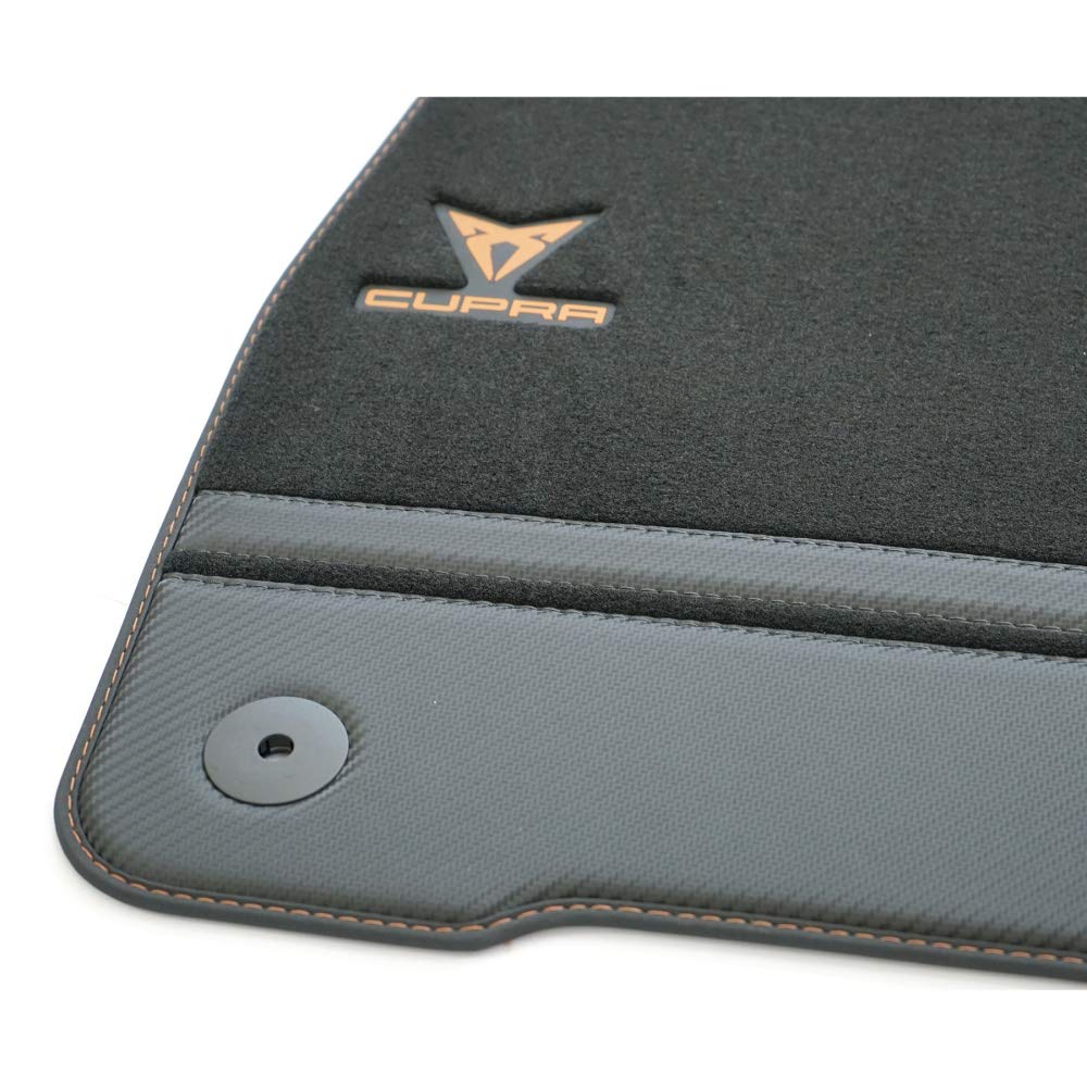 WALSER Tappetini Gomma Premium Per Cupra Formentor (07/2020-) E Seat Leon (11/2019-) - Su Misura, Made In EU, TPE Inodore, 4cm Bordo Alto