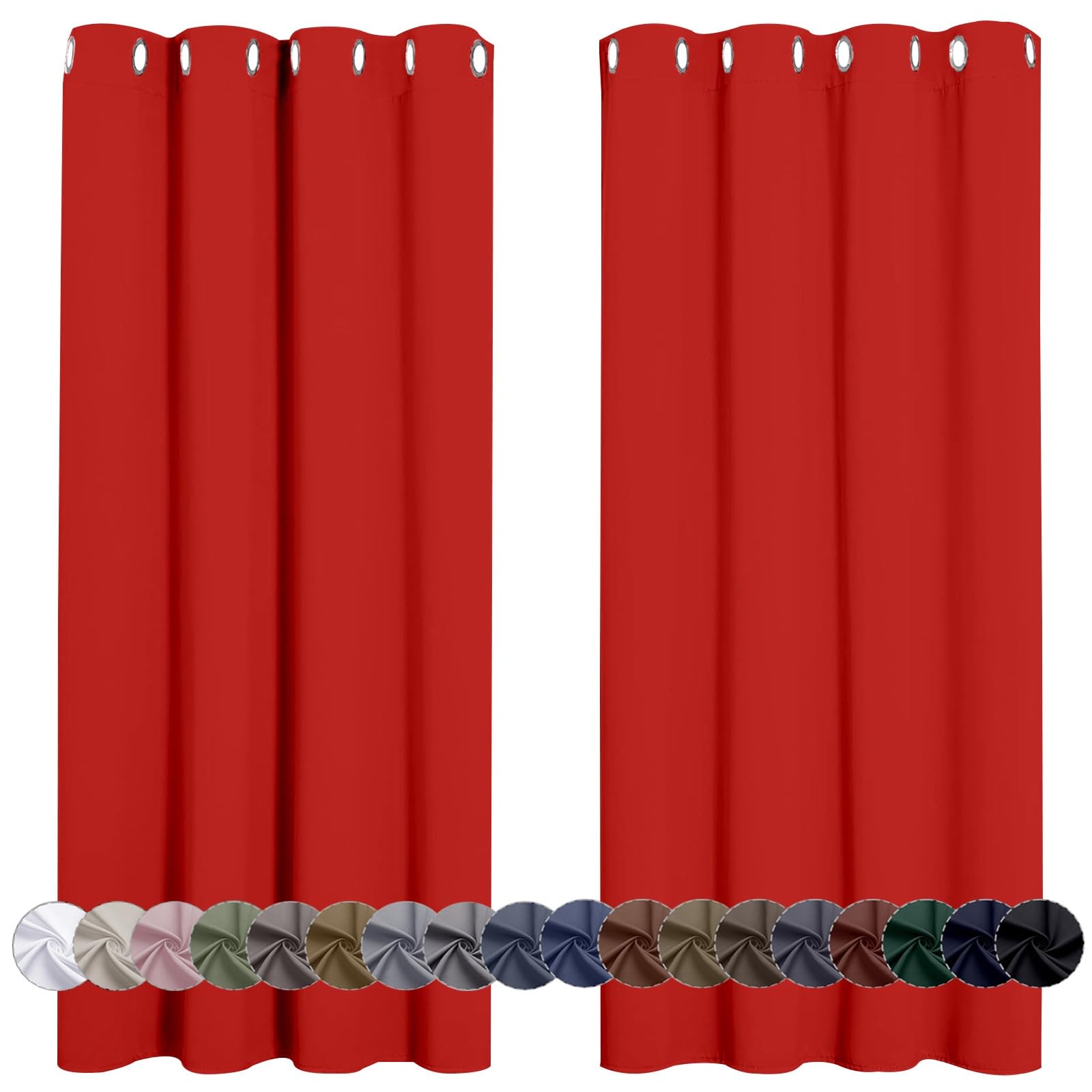 Rideau occultant thermique pour cuisine et chambre rideau rouge opaque anti UV 60x80