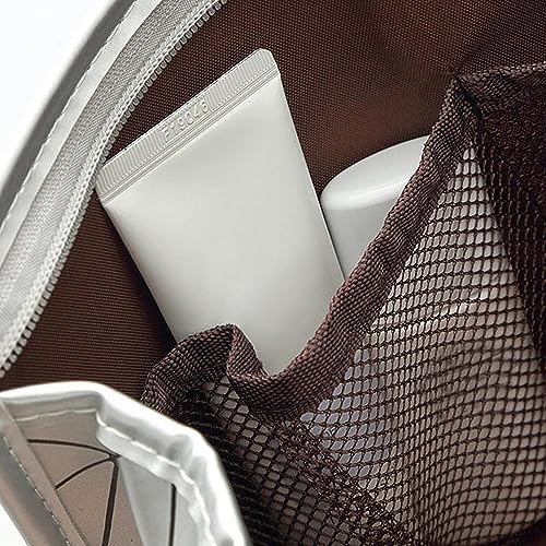 Image of Makeup Bag for Women, Diamond Pattern Makeup Bag with Zipper Large Capacity Travel Toiletry Bag - Silver