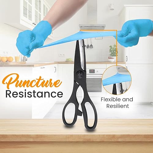 Miniatura 3 de SereneLife 1000 guantes desechables de nitrilo  Guantes suaves de grado industrial, guantes de nitrilo de 4 mil, sin polvo, sin látex, ambidiestros,