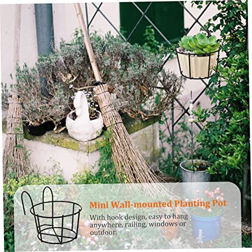 Garneck 2 Stück Hängende Blumentopfhalter Aus Metall Für Balkon Und Garten - Runder Blumenkasten Für Geländer - Ideal Für Pflanzen Und Blumen Im Freien Und Innenbereich