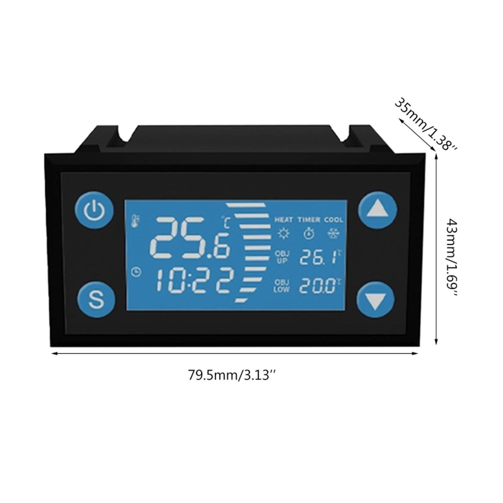Riscaldatore per Animali Domestici Termostato Intelligent Temperature Controller con Orologio Timer Calore Fresco for l'incubatore Aquarium Incubatore Greenhouse Breening Harking LCD