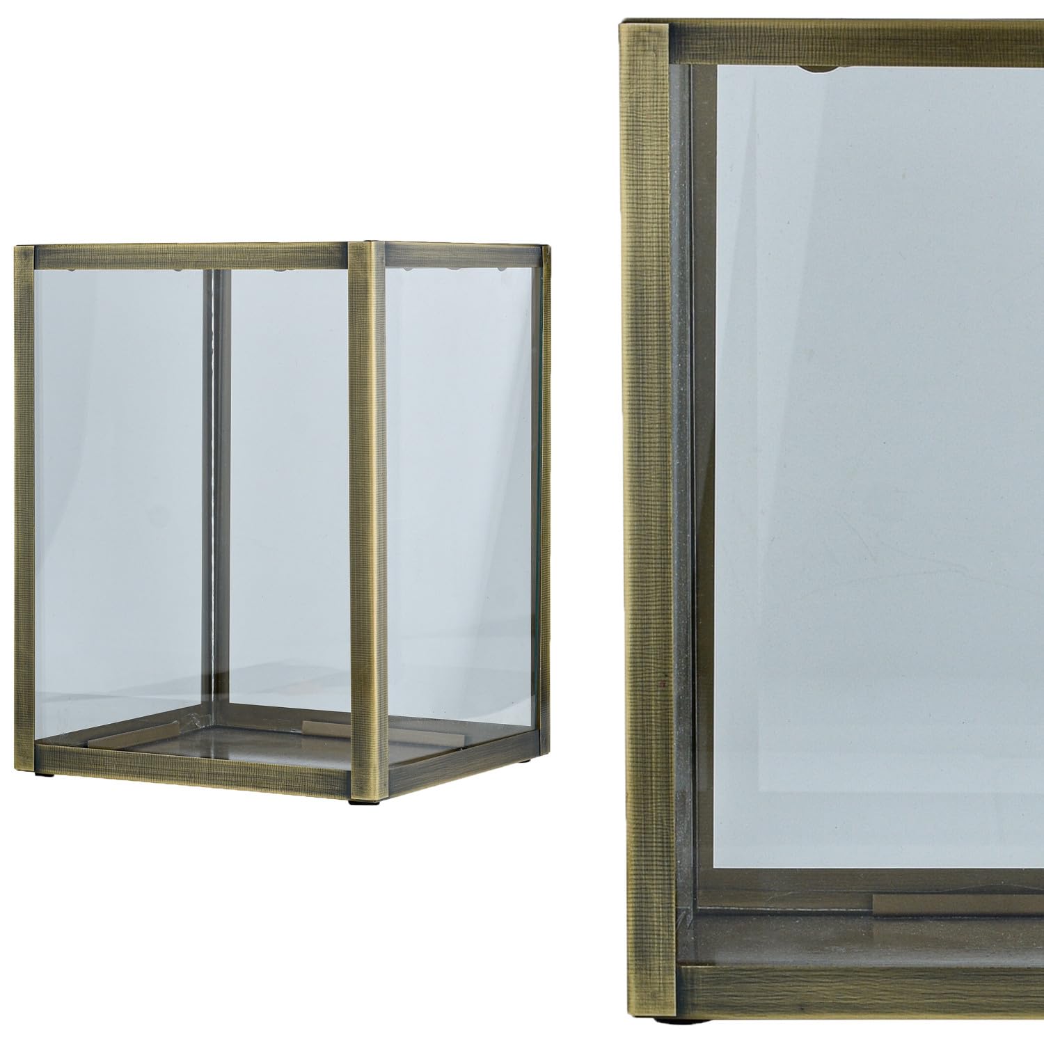 3er Set Skandinavisches Windlicht Souma edel aus Metall, Kupfer 27 cm
