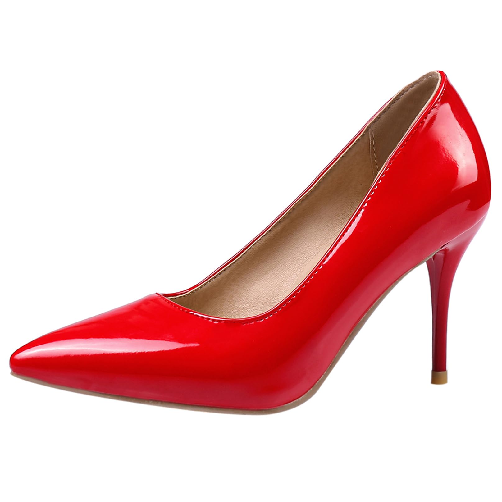 Décolleté a Spillo da Donna Appuntito Tacco Alto Scarpe Senza Chiusura Classico Lavoroing Scarpe Numero 32-46