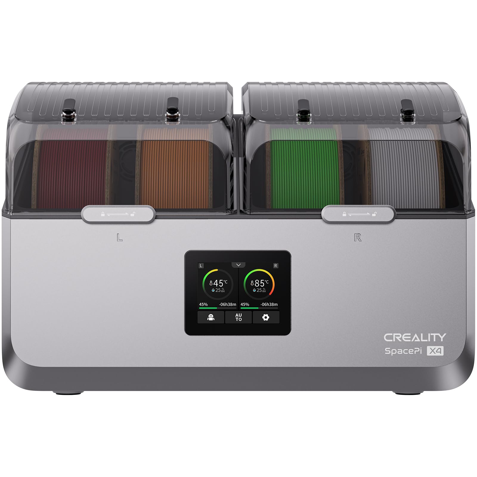 Creality Space Pi X4 suszarka filamentowa, 4 rolki filamentu do drukarki 3D, podwójna komora grzewcza do 85°C, szybkie suszenie i przechowywanie na sucho do PLA, PETG, TPU, ABS, ASA, nylonu, PVA PC