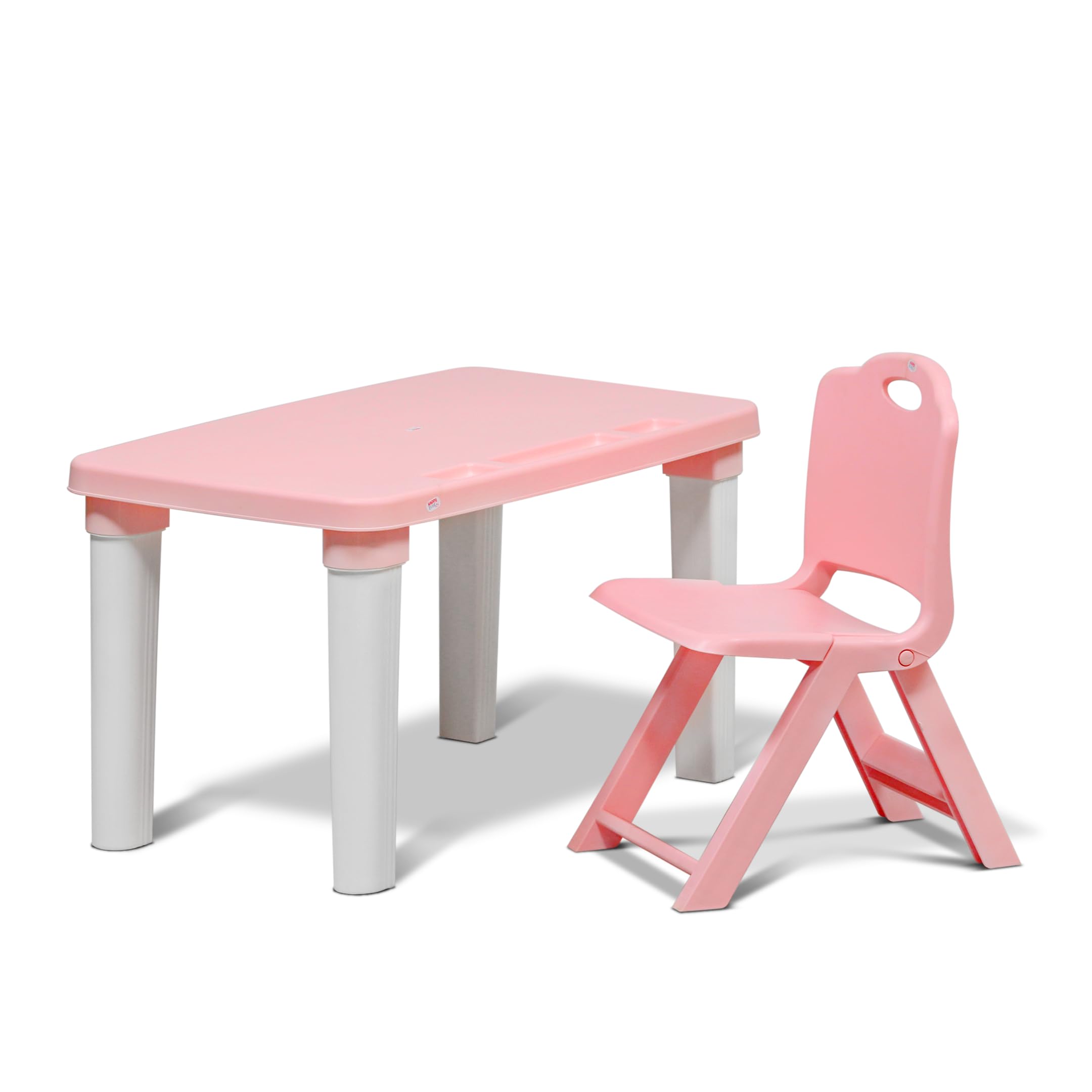 HAPPY BEAR Table and Chair Set for Kids Strong & Durable Plastic Made Rectangle Table with Box Space for Stationery 3 Level Height Adjustable (Light Pink) (B0CY8PVJ9X) Amazon Price History, Amazon Price Tracker