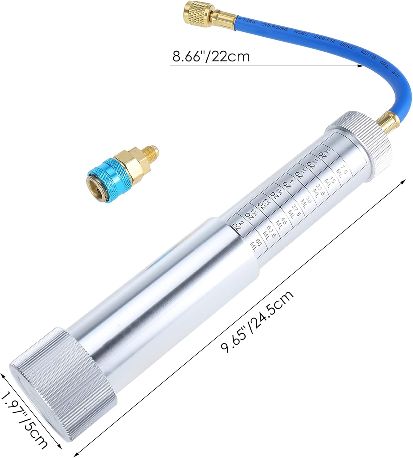Buy RealPlus AC Oil and Dye Injector with Snap Quick Coupler R-134A ...