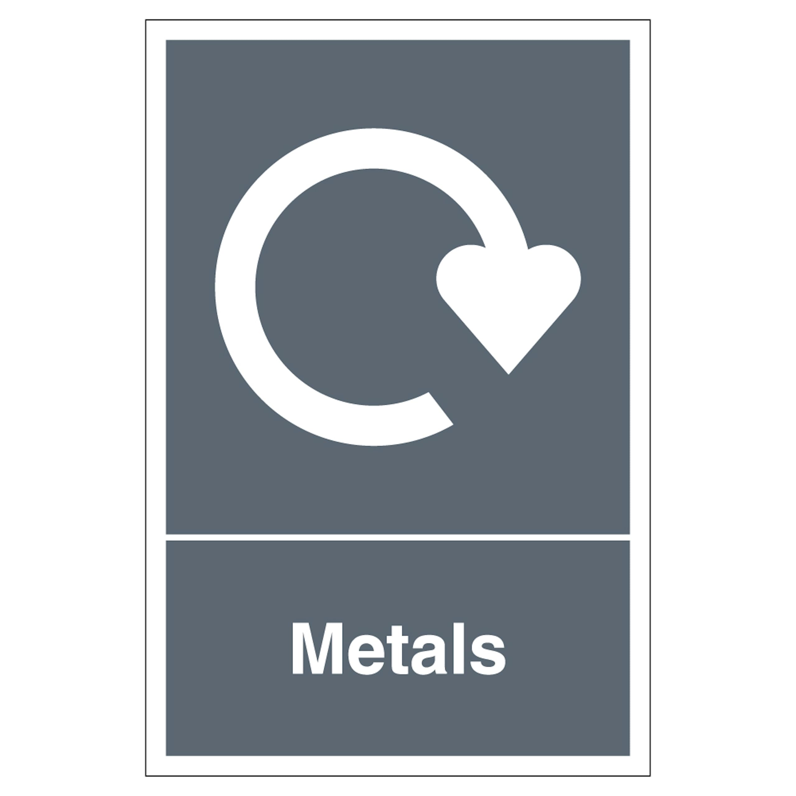 V Safety WRAP - Metals Recycling 210 x 297 mm (A4) - 2mm Rigid Plastic Safety Sign