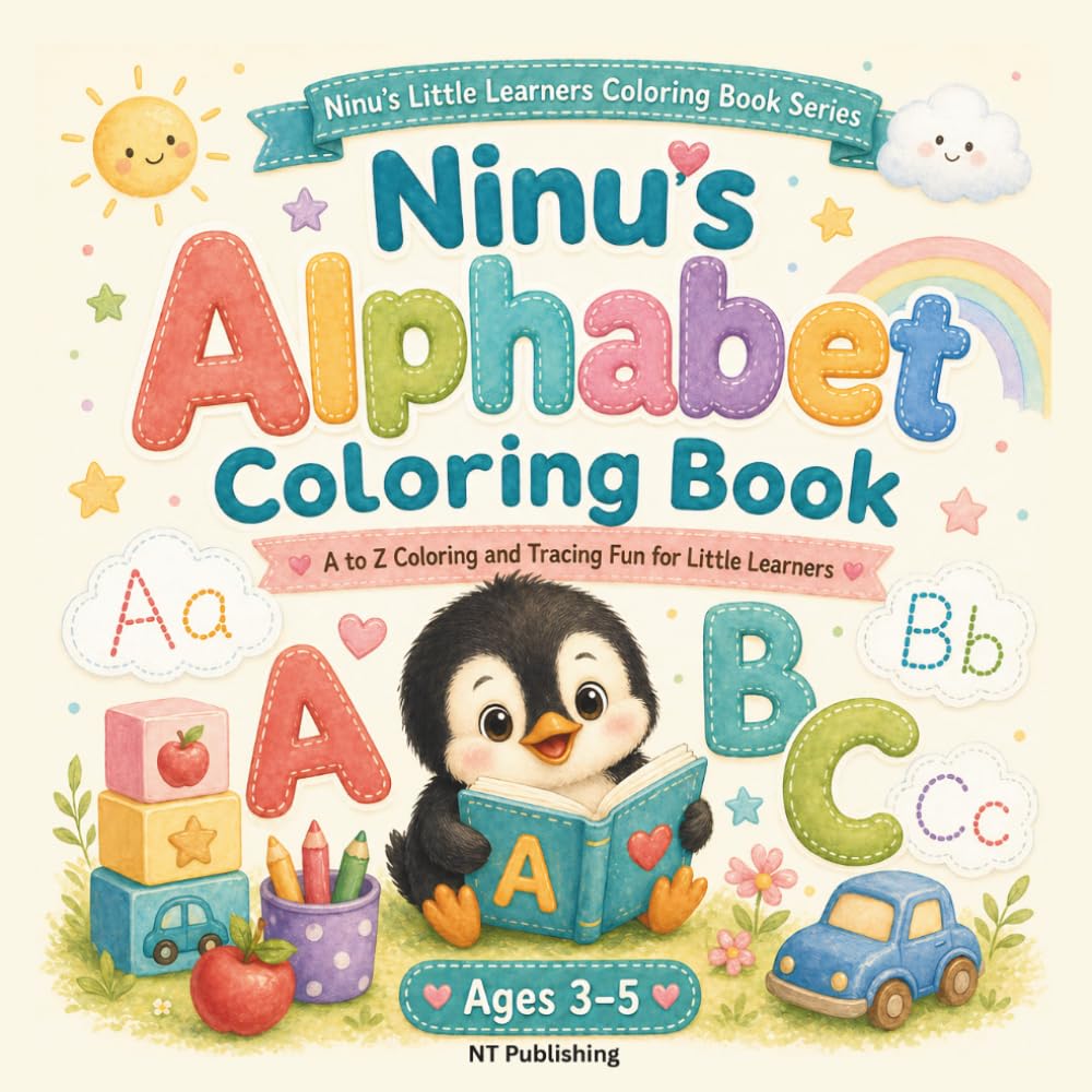 Ninu’s Alphabet Coloring Book: A to Z Coloring and Tracing Fun for Little Learners (Ninu’s Little Learners Coloring Book Series)