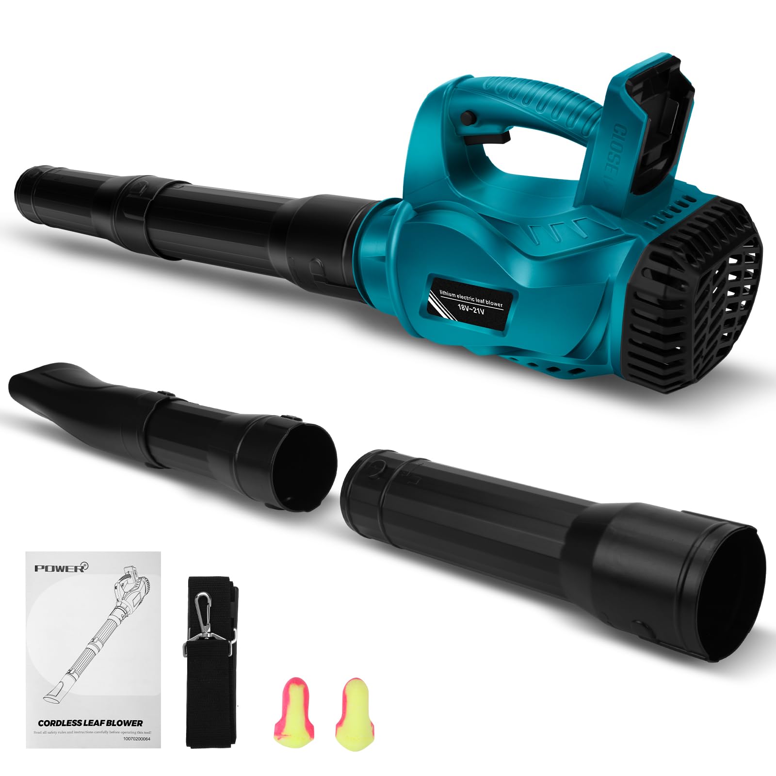 Soplador de Hojas Bateria Soplador de Aire Compatibles con Makita 18 V | sin batería 6 Velocidades Soplador de Hojas Eléctrico para Limpiar Hojas, Nieve, Terraza, Cubierta, Jardín, Polvo