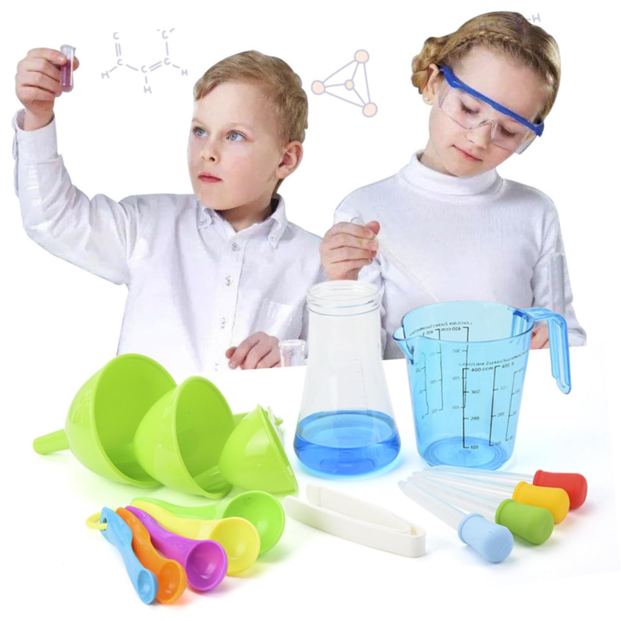 Kit de Experimentos de Laboratorio de Plástico para Niños | Kit de Química, Ciencia para Niños, Juego Didáctico para Manos y Aprendizaje Práctico Color Aleatorio
