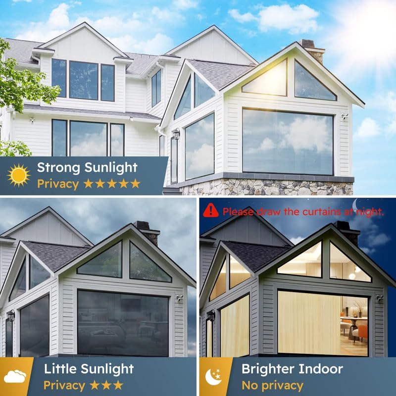 Image of WOO Home Frosted Glass Window Film & Stickers (12 X 60 INCH) Privacy Window Cover for Home & Office - Easy Apply, UV Protection, Removable Decorative Film (Rectangular Design | 1 X 5 SQFT)