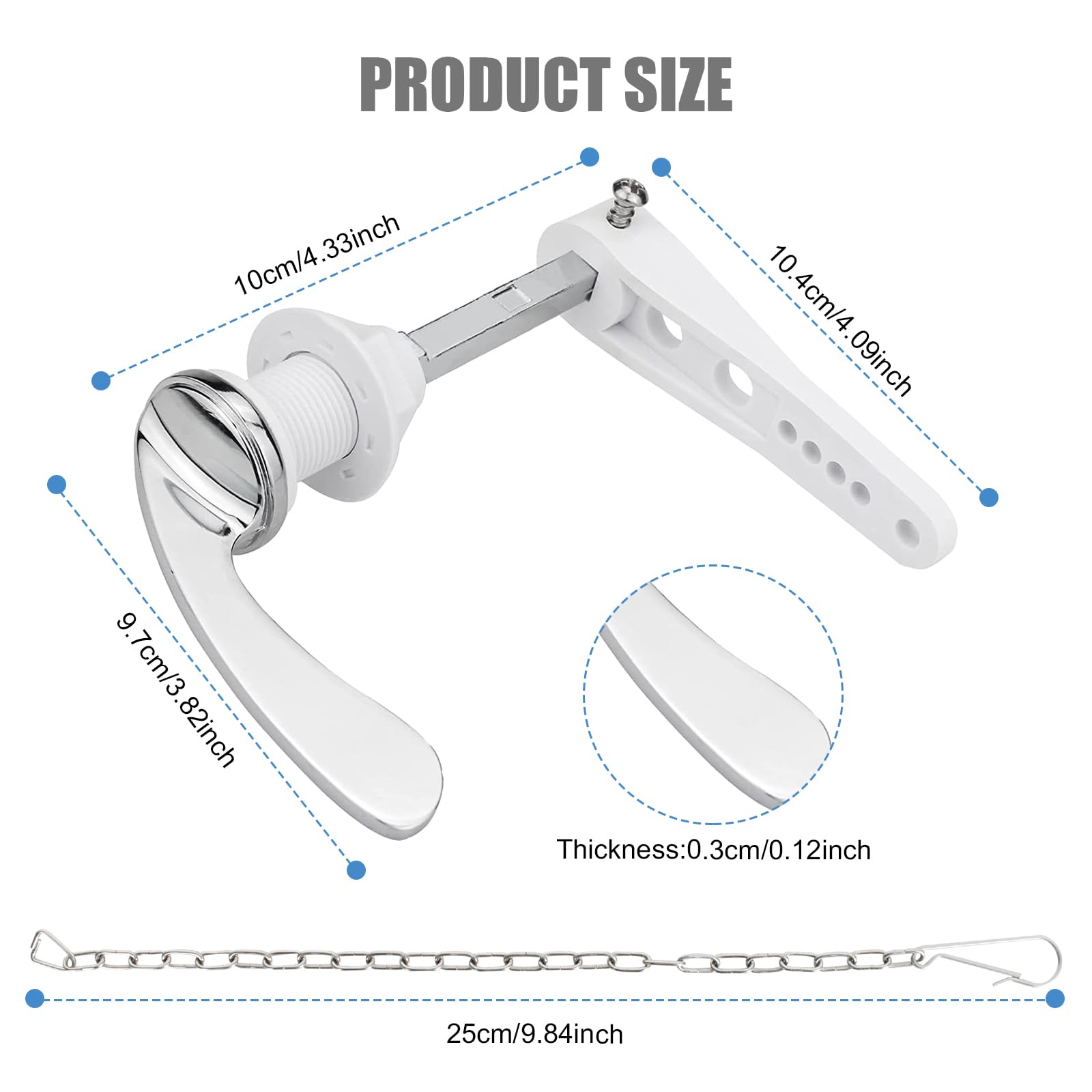 Kit De 2 Leviers Lève-Couvercle WC - Bouton Poussoir, ABS, Installation Facile, Pour Toilettes Domestiques Et Commerciales - 5