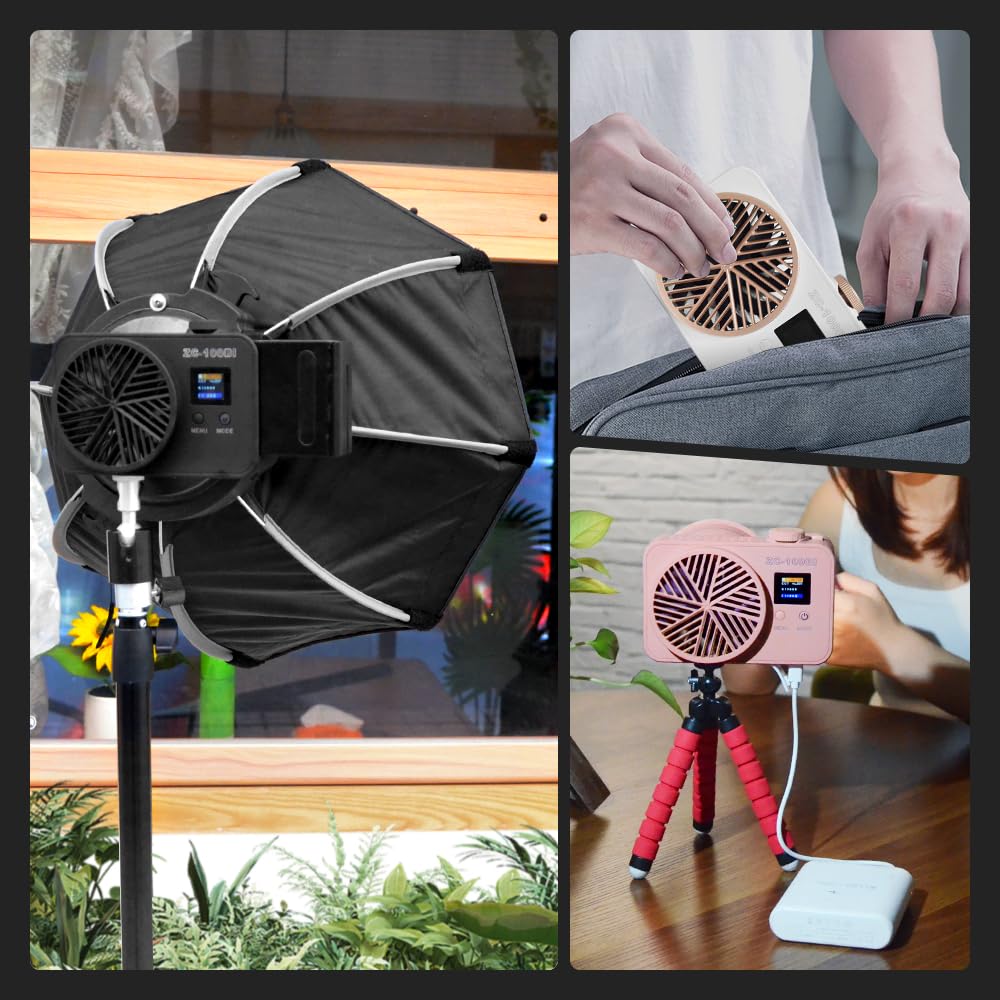 ZC-100BI 100W COB Video Light con Bowens Mount, 10000Lux/m 2700K-7500K Bicolor Camera Light con 10 Simulazioni Scenario Controllo Illuminazione Continua per Fotografia