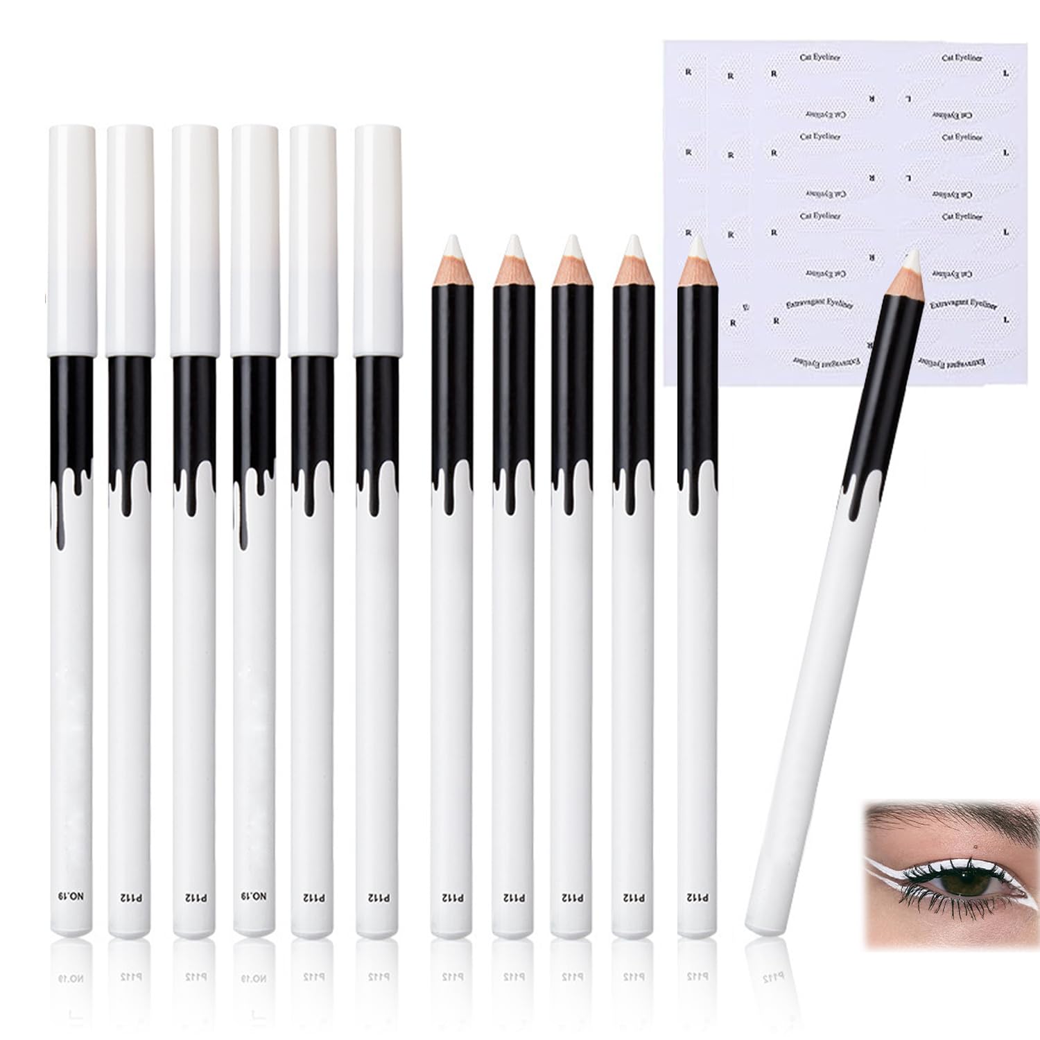 White Eyeliner Pencil Set for Makeup