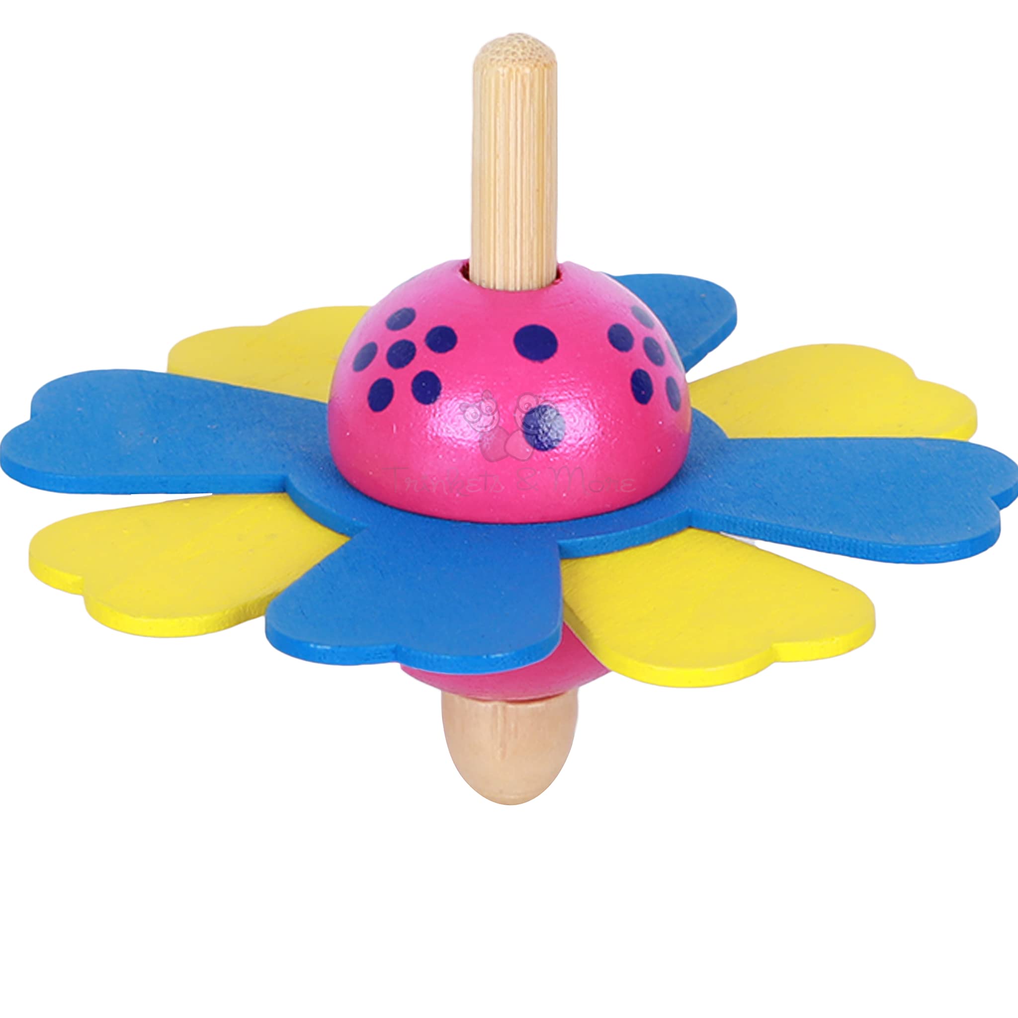 Trinkets & More® Spinning Tops for Kids Toddlers 3+ (Flower Theme Pack of 3) 4