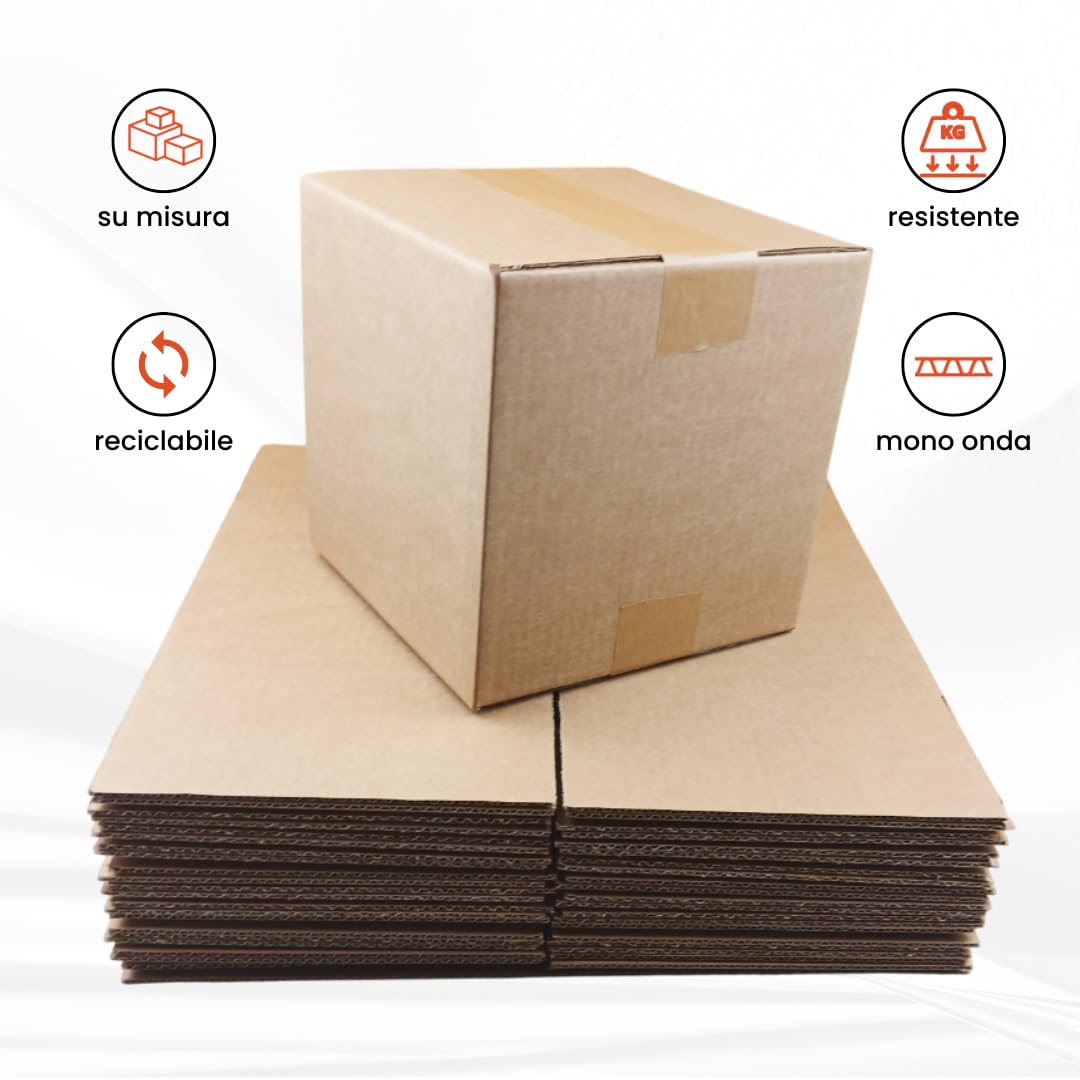 Scatole Cartone 30x15x10cm - Confezione Da 10 Pezzi Mono Onda | Per Spedizioni, E-commerce, Regali
