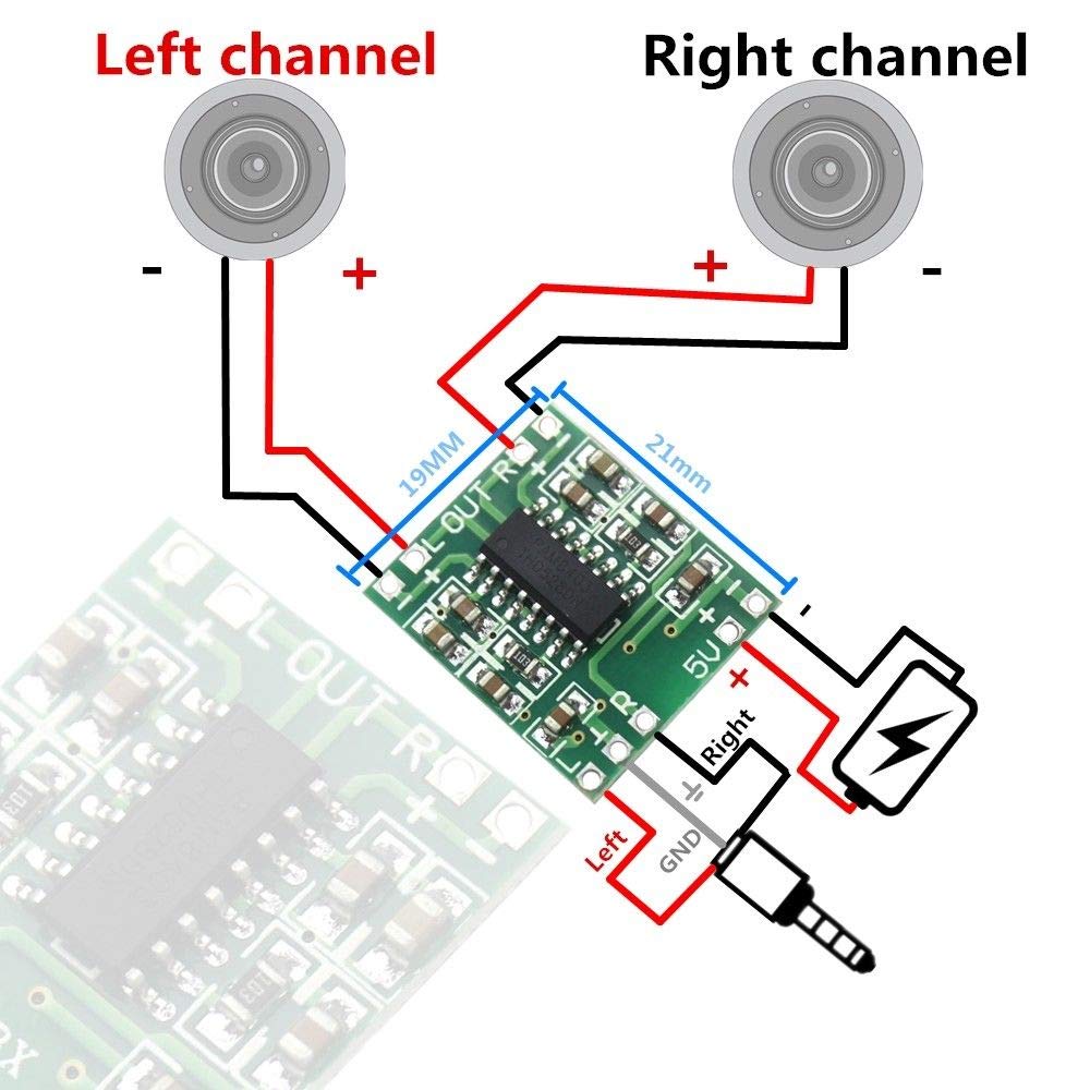 2pcs PAM8403 Audio Module Class-D Digital Amplifier Board 2.5 to 5V USB Power