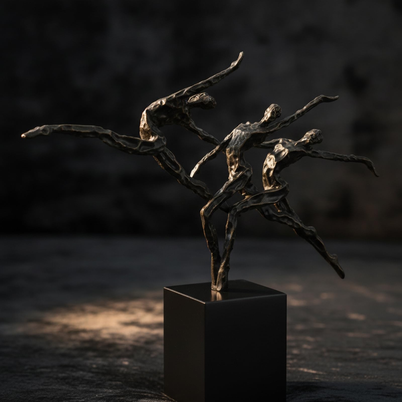 F Fityle Estatua de Figura Geométrica Figura Artística Moderna Escultura Adorno Decorativo Estatua Geométrica en Aleación con Base de Mármol Adecuada para