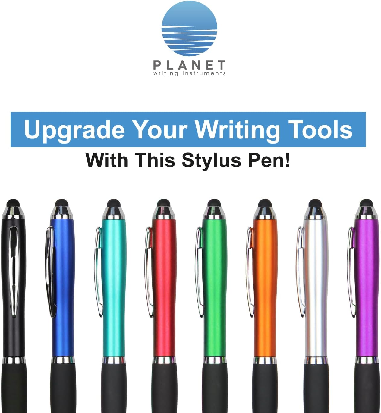 New Model Personalized Plastic Stylus Pens Name/Business/Event Stylus Gripper Pen Information (Black, 50 Count, Pack of 1)