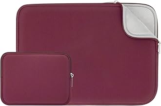 RAINYEAR Housse 11-11,6 Pouces Ordinateur Portable de Protection Rembourré Sacoche avec Accessoires Pochette Compatible 11,6 MacBook Air pour Notebook Tablette Chromebook(Rouge,Version Améliorée)