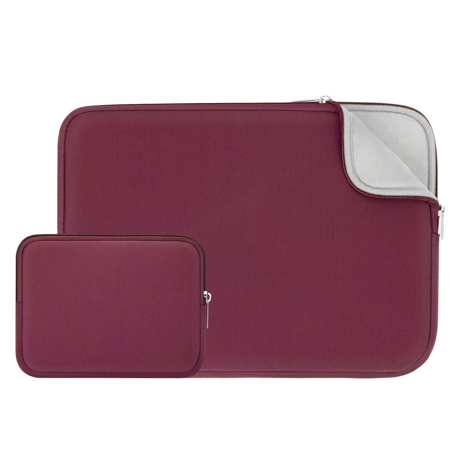 RAINYEAR 15 Inch Laptop Bag Compatible with 15.4 Inch MacBook Pro Touch Bar for Model A1938 A1707 A1990, Fluffy Lining Protective Case with Accessory Bag (Red, Updated Version)