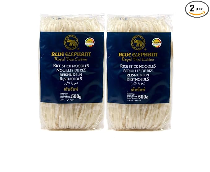 Blue Elephant Thai Pad Rice Noodles, 500g (Pack of 2)