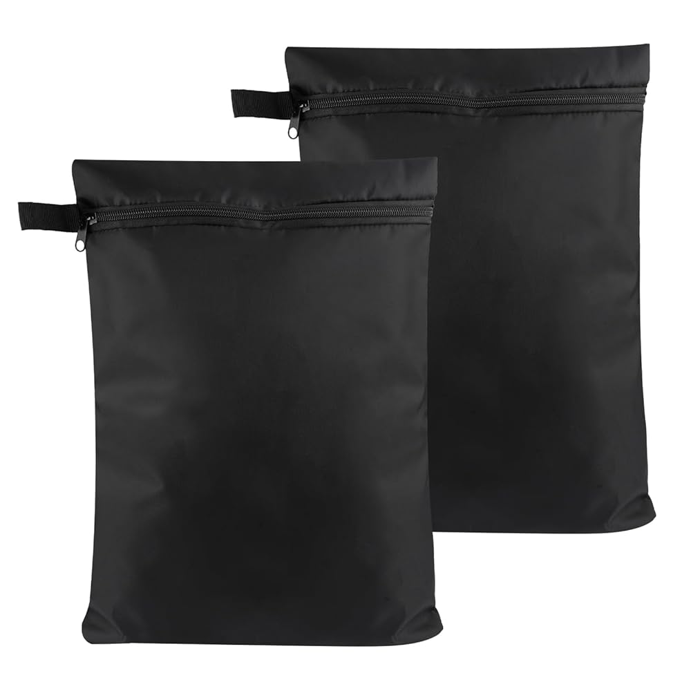 2 Nassbeutel Set - Wasserdichte Wet Bags Für Schwimmbad & Reise, 36x30cm, Grau & Rosa