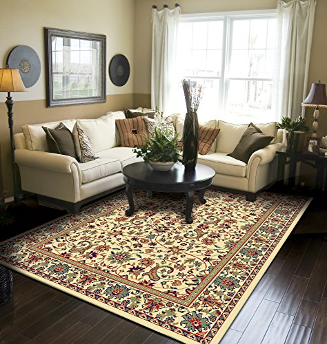 Traditional Area Rugs for Living Room 8x10 Persian All-Over Tabriz Pattern Rug