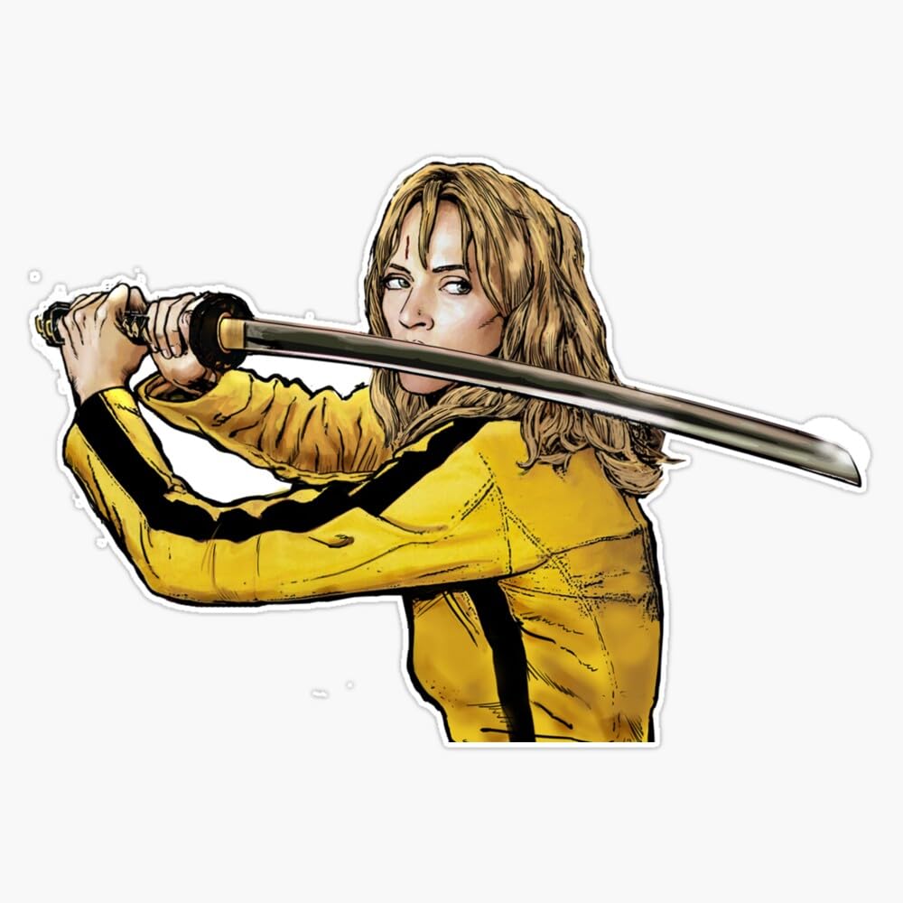 Tarantino - Uma Thurman As Kill Bill 'Kiddo' Beatrix The Bride Sticker Bumper Sticker Vinyl Decal 5"