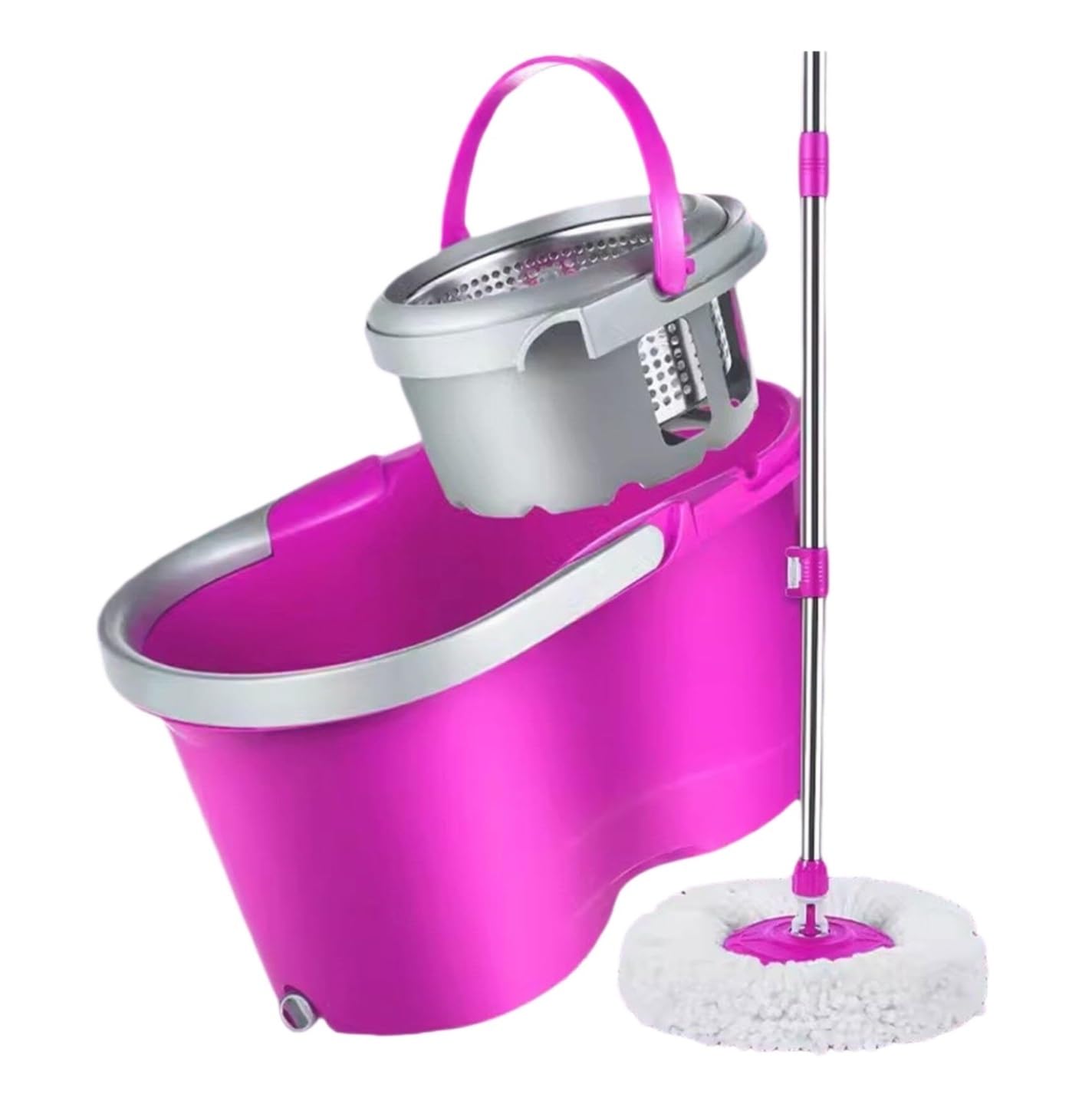 Mop Do Podłogi Mop Obrotowy I Wiadro Z Wyciskarką Zestaw Mopa Do Czyszczenia Podłóg Wiadro Do Mopa Podłogowego Do Stosowania Na Mokro Lub Sucho Mopy Do Sprzątania(Purple)