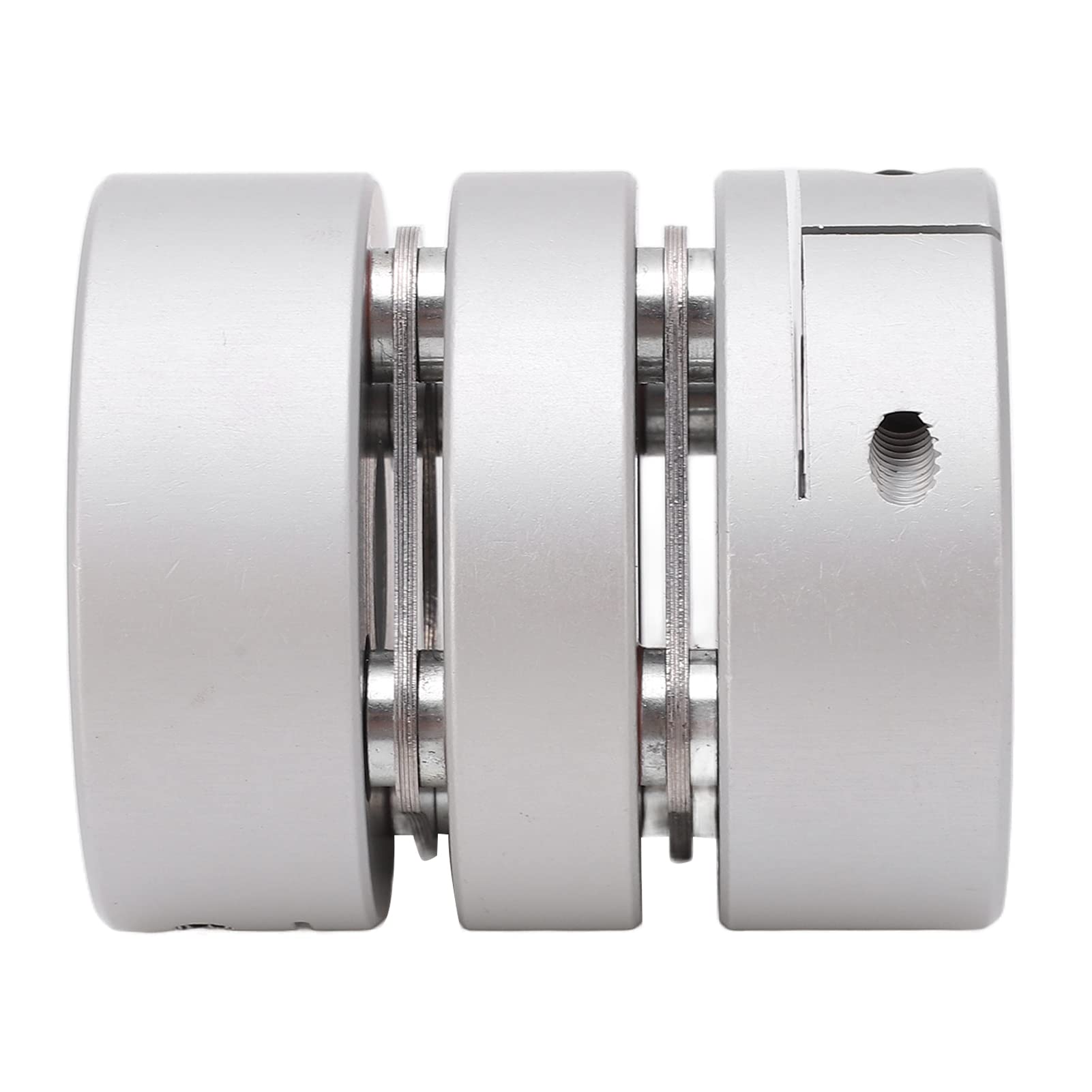 Couplage à double diaphragme | Disque en acier inoxydable et moyeu en alliage en aluminium | Torsion nominale de 25 nm pour moteur pas à pas/servomoteur/machine CNC