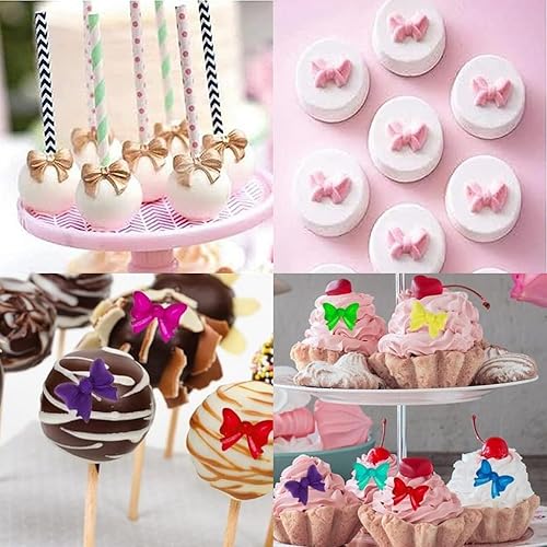 Miniatura 4 de Paquete de 3 moldes de silicona para fondant, moños para fondant, Sungar, dulces, pasteles, para cumpleaños, bodas, fiestas, bricolaje, decoración