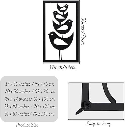 Miniatura 3 de Arte de pared de metal, decoración de pared de pájaros de metal, pájaros apilados modernos de mediados de siglo, arte de pared de pájaros de metal,