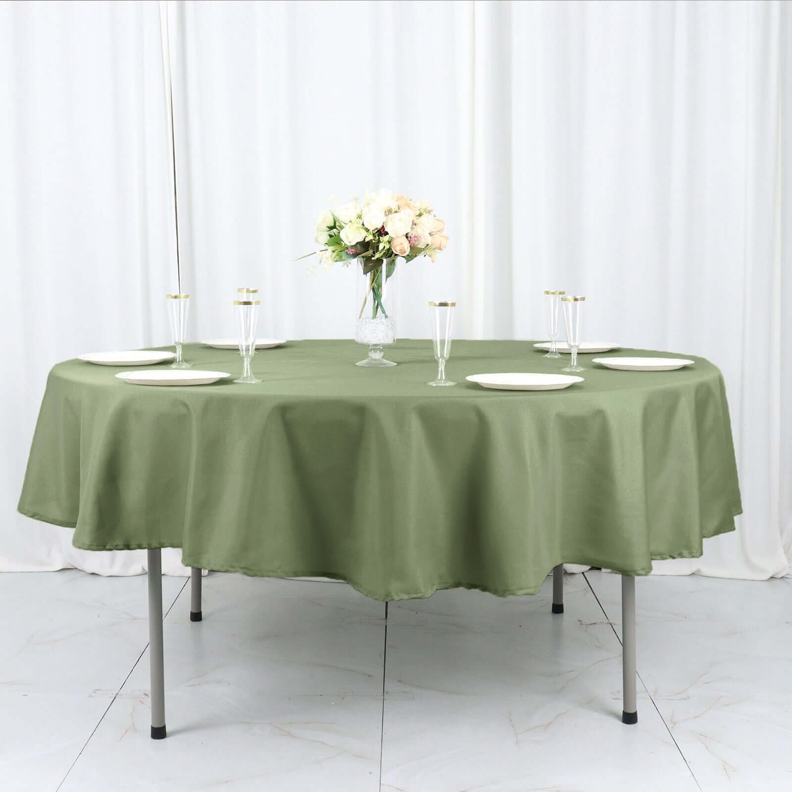Efavormart Round Tablecloth, 90 Inch Stain & Wrinkle Resistant Washable Table Cloth, Decorative Polyester Fabric Table Cover for Banquet, Wedding,