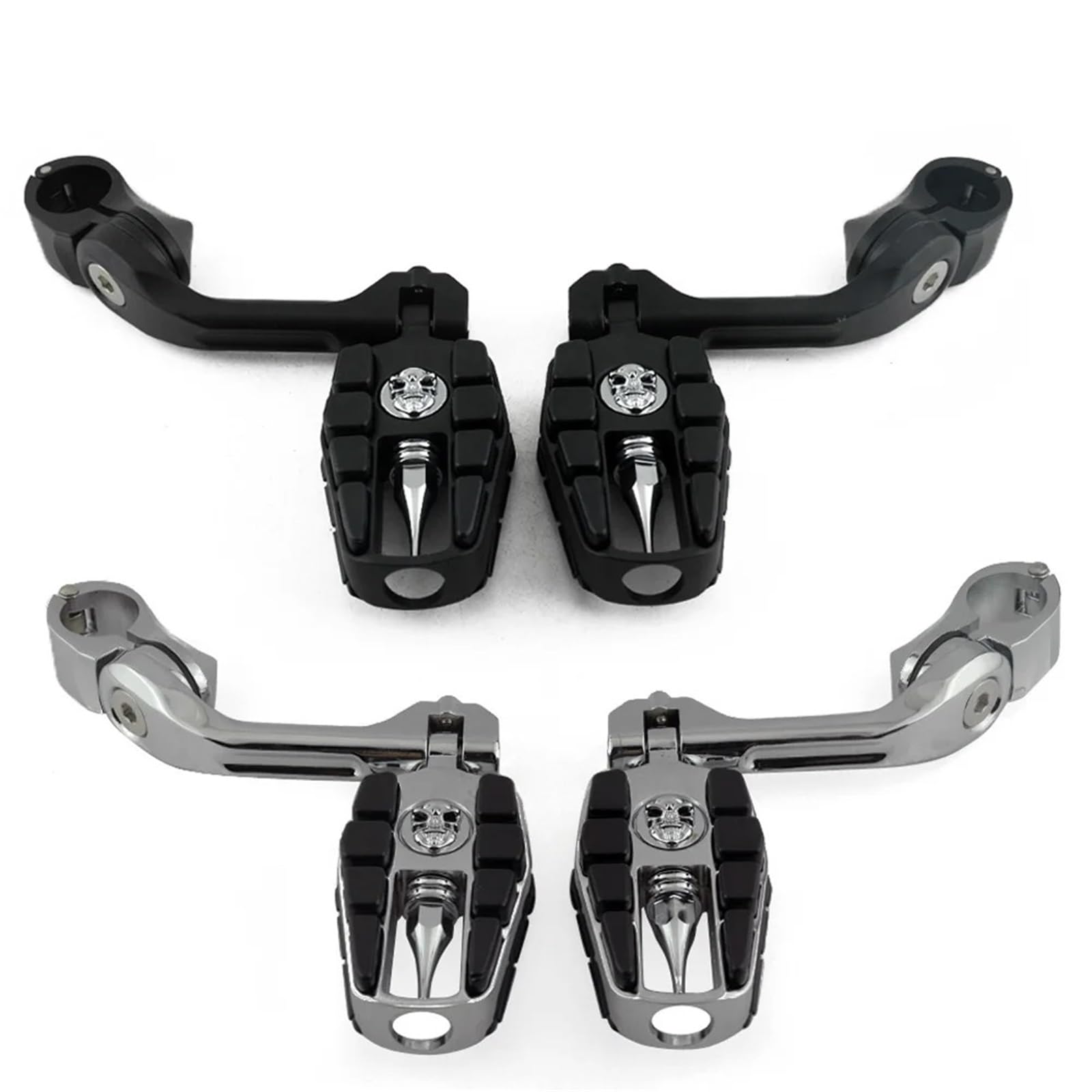 Pedały 32mm Highway Pegs Regulowany silnik Guard Crash Bar Podnóżek Mocowanie Pasuje Do Harley Sportster XL Dyna Softail(Matte Black)