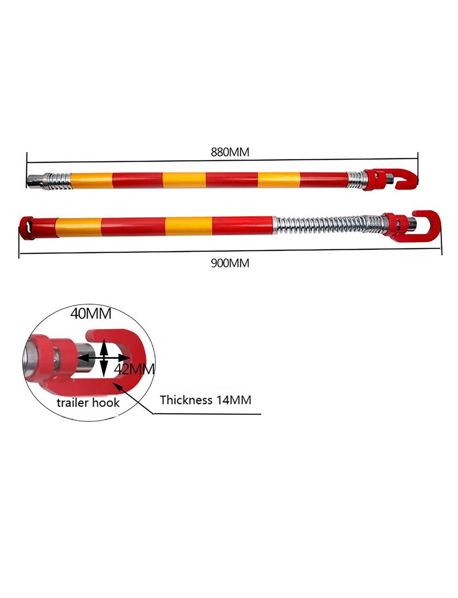 Wytrzymały drążek holowniczy ze stabilizatorem sprężynowym i amortyzatorem, bezpieczny sprzęt do holowania i rozwiązywania problemów do samochodów ciężarowych, SUV-ów i pojazdów terenowych