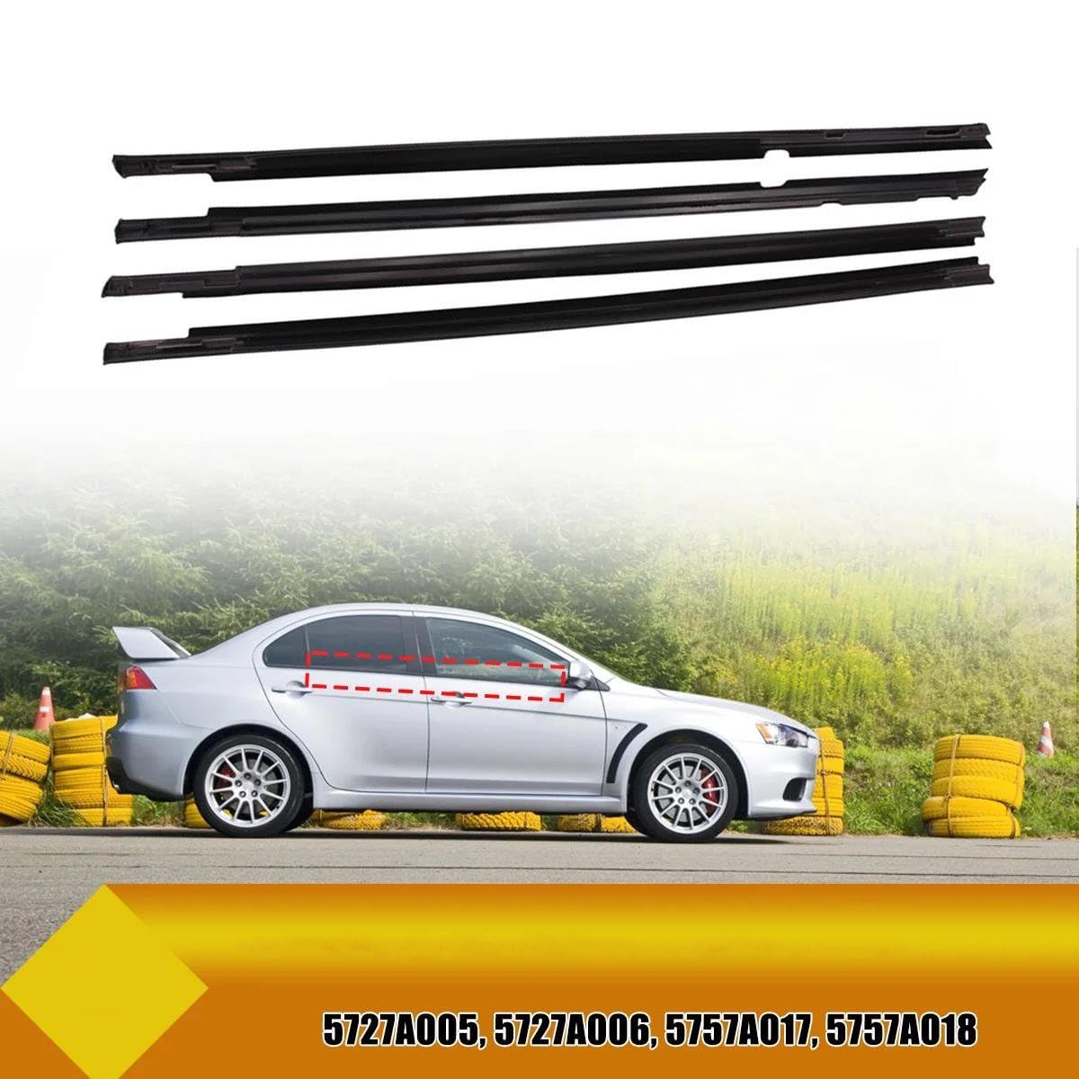 Striscia protettiva per portiere auto guarnizione in gomma per finestrini esterni guarnizione impermeabile per portiere modanatura di tenuta per Lancer CY CX per Fortis per Evo CZ 2007-2019 bordo auto