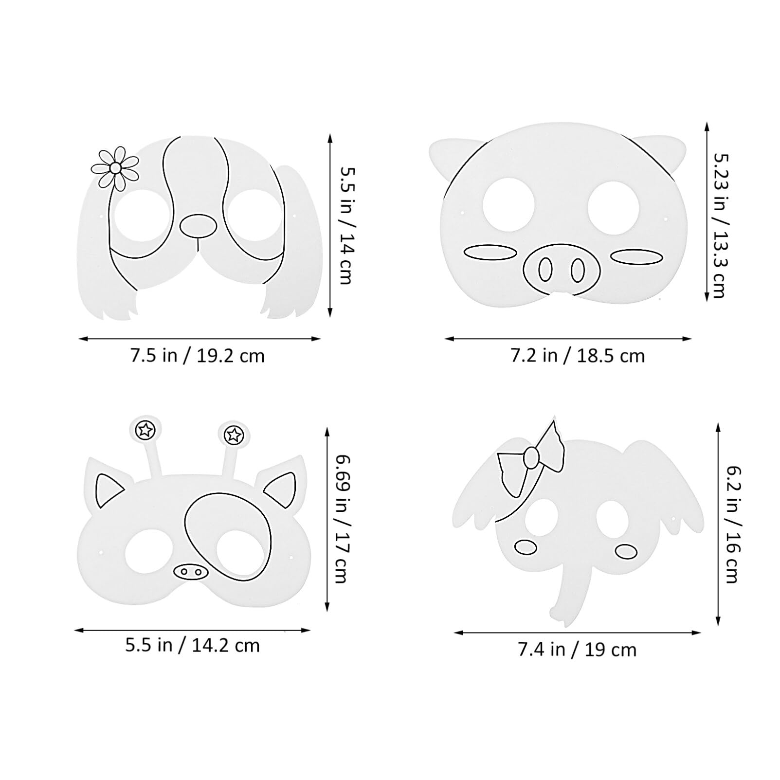 TOYANDONA 32pcs DIY Animal Masks - Farm, Jungle & More with 24pcs Watercolor Pens for Kids Birthday & Halloween