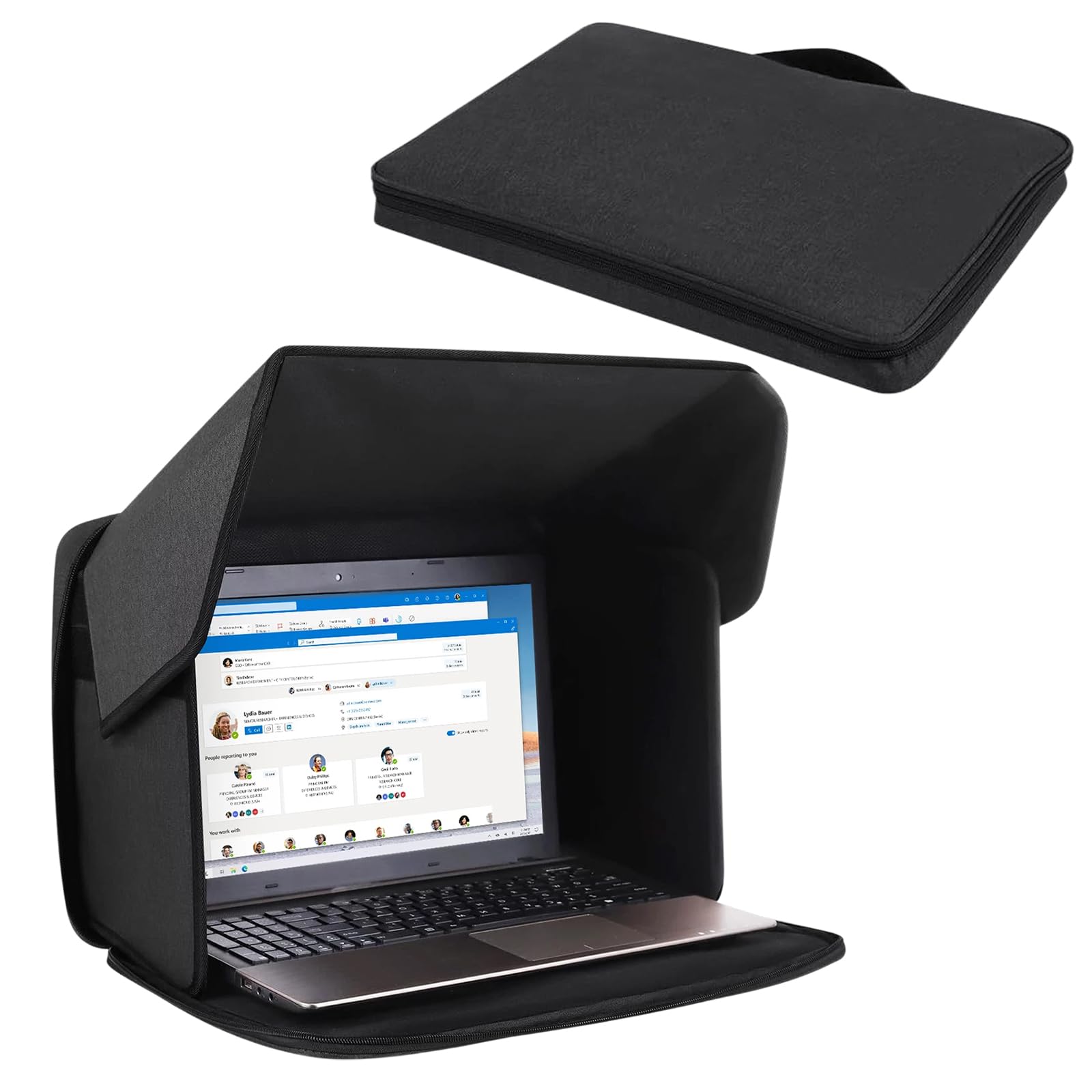 RANJIMA Protezione solare per computer portatile, pieghevole 2 in 1, protezione solare universale per computer portatile, parasole e protezione privacy per laptop da 12-16 pollici, per lavoro