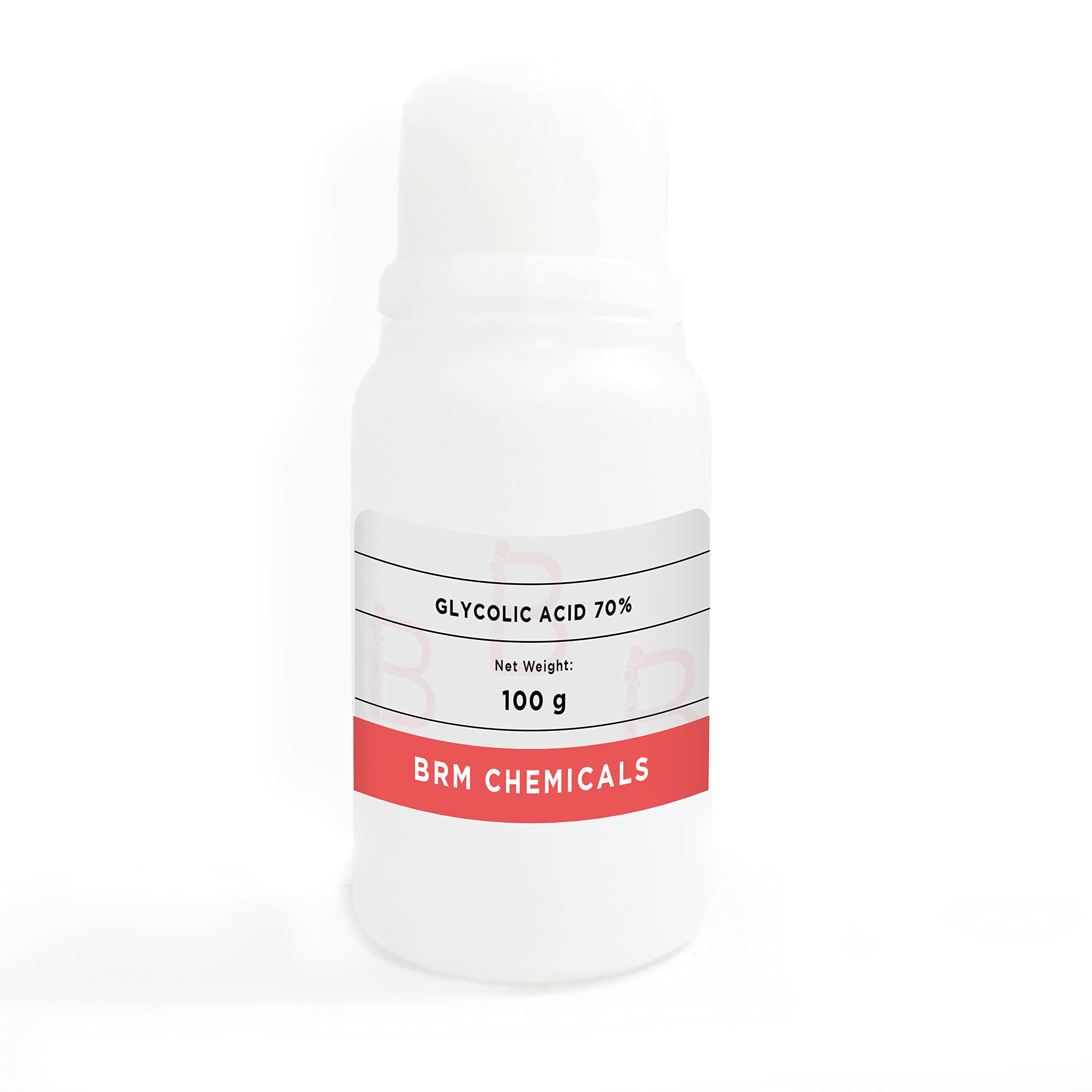 BRM Chemicals Glycolic Acid 70% - 100 Grams For Cleansers, Creams, Masks, Cosmetic Making & DIY Personal Care For Face, Hair, Skin & Body