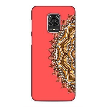 Cleok 3D Printed Protective Mobile Back case Cover for Xiaomi Redmi Note 9 Pro (Luxury Gold Background Colorful Mandala) Stylish | Trendy | Wireless Changing Compatible