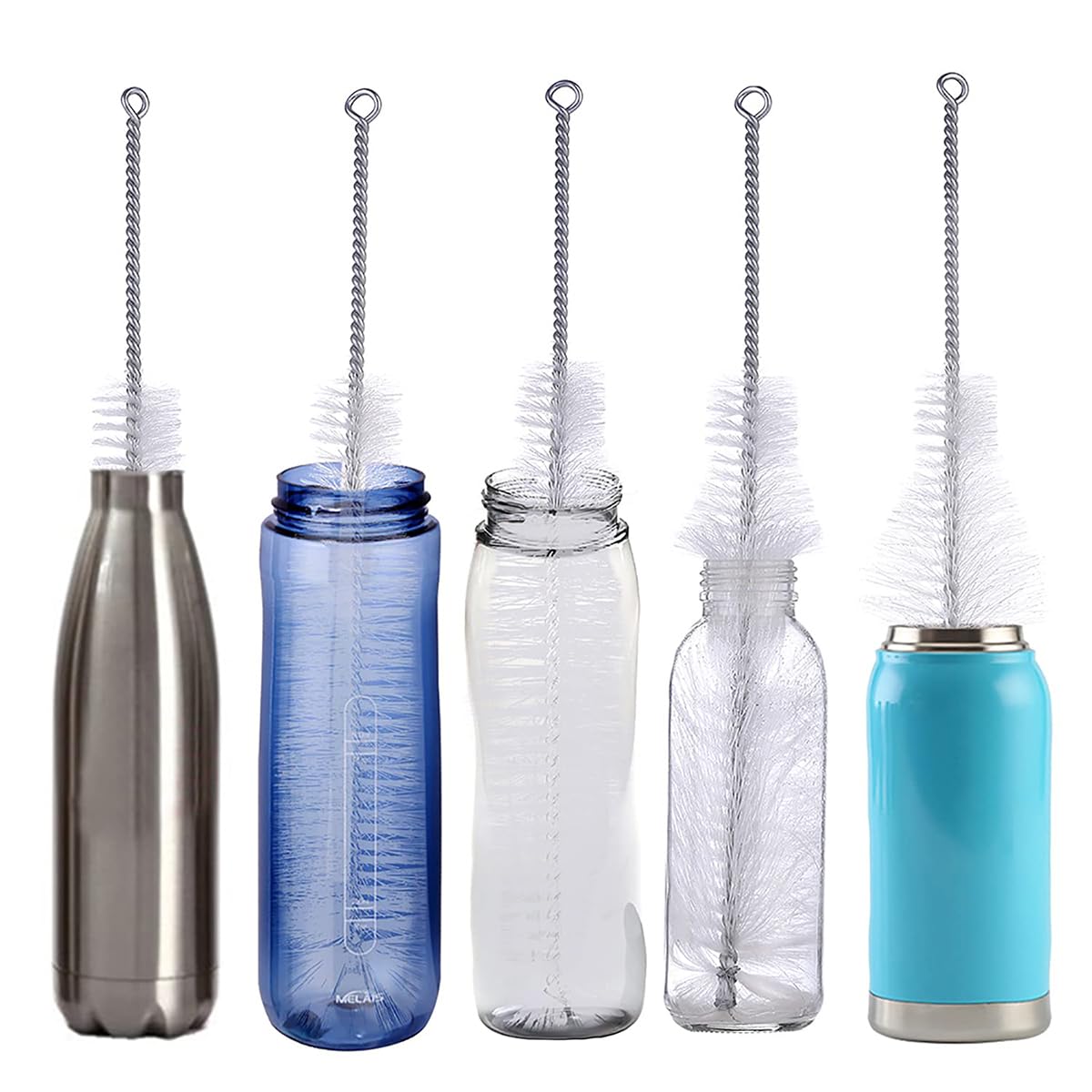 Cepillo para botellas, cepillo de limpieza, ideal para limpiar botellas de vidrio de boca estrecha, botellas de vino, botellas de cerveza, botellas de soda, botellas de aerosol, botellas de kombucha