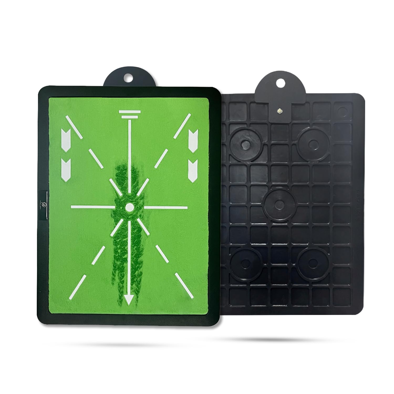 Premium Golf Hitting Mat - Golf Swing Mat Trainer/Golf Training Mat with Velvet Cushion, Shock Absorption & Non-Slip Rubber Base - Practice Golf Mat That Shows Swing Path - 11.8"x15.7"