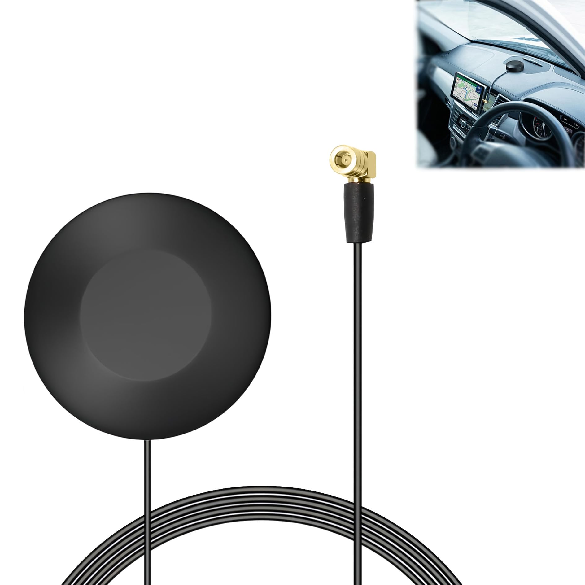 DAB+ antena samochodowa do cyfrowego radia samochodowego z przyłączem SMB, antena DAB z kablem 3 m, cyfrowa antena radiowa kompatybilna z Pioneer Kenwood JVC Alpine Pure